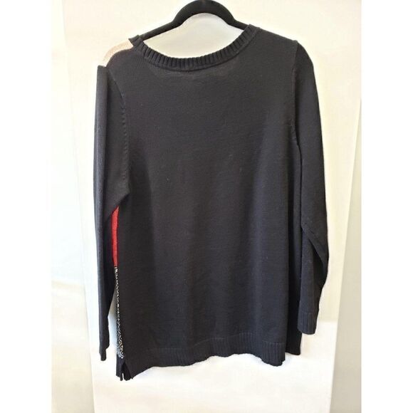 Plus Size Black/Grey/White Patchwork Sweater Top - Picture 5 of 6